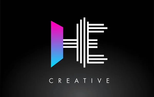 Логотип White Purple Lines Letter Шаблон Векторных Букв Creative Line — стоковый вектор