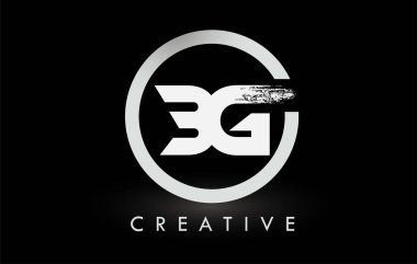 Beyaz BG Fırça Harf Logosu Tasarımı. Yaratıcı Fırça Harfleri Simgesi logosu.