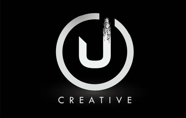 Λευκό Brush Letter Σχεδιασμός Λογότυπο Δημιουργικό Λογότυπο Εικονιδίου Βουρτσισμένων Γραμμάτων — Διανυσματικό Αρχείο