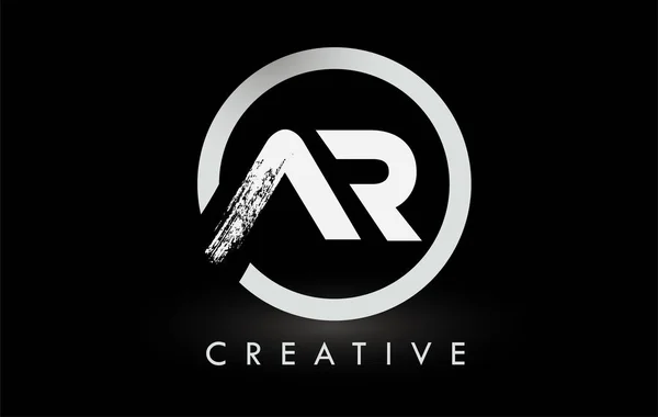 White Brush Carta Logo Design Criativa Escovado Letras Ícone Logotipo — Vetor de Stock