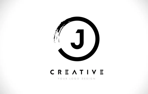 Circular Letter Logo Circle Brush Design White Background — Stock Vector