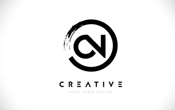 Circular Letter Logo Circle Brush Design White Background — Stock Vector