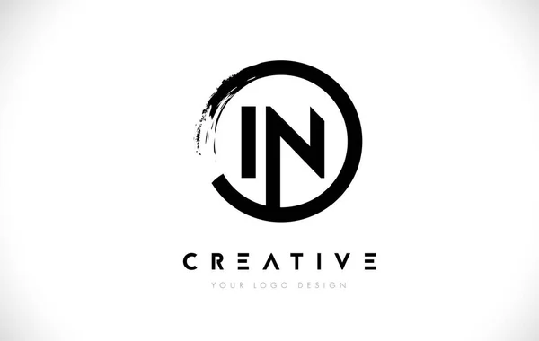 Circulaire Letter Logo Met Circle Brush Design Witte Achtergrond — Stockvector
