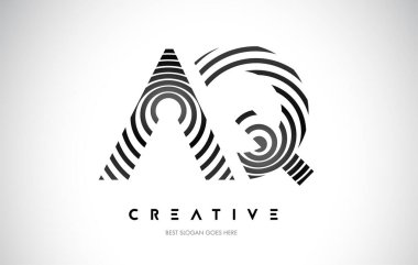 El Kaide Hatları Warp Logosu Tasarımı. Siyah Dairesel Çizgilerle Harf Simgesi.