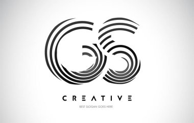 GS Hatları Warp Logosu Tasarımı. Siyah Dairesel Çizgilerle Harf Simgesi.
