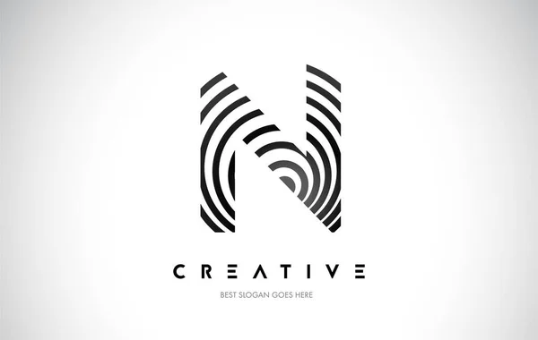 Linhas Warp Logo Design Ícone Carta Feita Com Linhas Circulares — Vetor de Stock