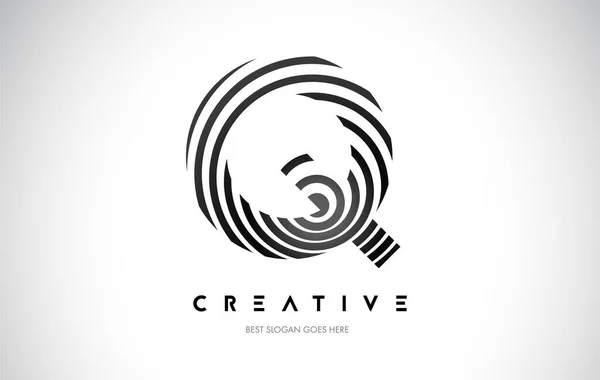 Lines Warp Logo Design Lettera Icona Realizzata Con Linee Circolari — Vettoriale Stock