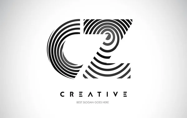Linhas Warp Logo Design Ícone Carta Feita Com Linhas Circulares —  Vetores de Stock