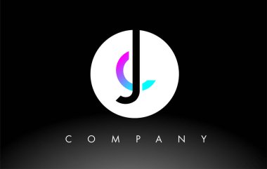 Mor siyah JC logosu. Harf Tasarım Vektörü.