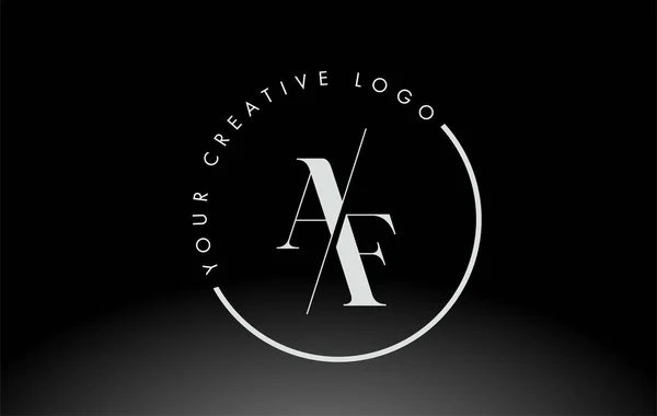 White Serif Letter Logo Design Creative Intersected Cut — Stock Vector