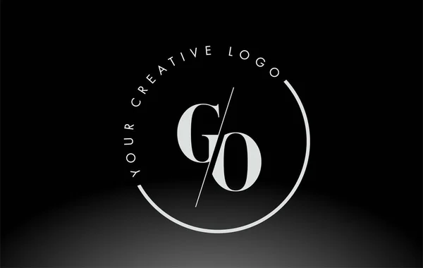 White Serif Letter Logo Design Med Creative Intersected Cut – stockvektor