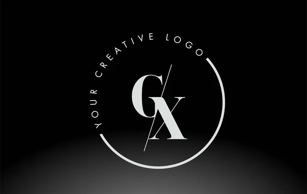 White Serif Letter Logo Design Met Creatief Intersected Cut — Stockvector