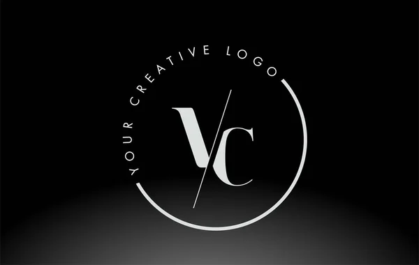 White Serif Letter Logo Design Creative Intersected Cut — Stock Vector