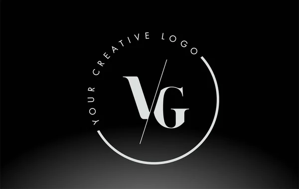 Witte Serif Letter Logo Design Met Creatief Intersected Cut — Stockvector