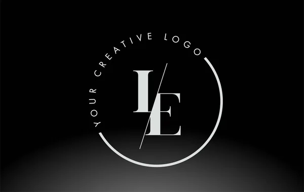 Λευκό Serif Letter Logo Σχεδιασμός Δημιουργική Τομή — Διανυσματικό Αρχείο
