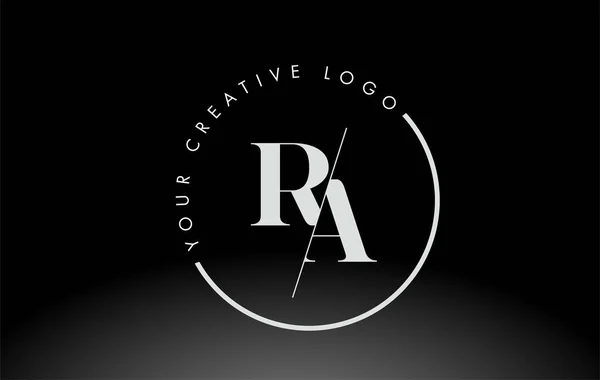 White Serif Letter Logo Design Creative Intersected Cut — Stockový vektor