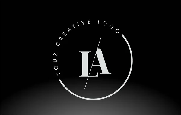 Blanco Serif Carta Logotipo Diseño Con Corte Interseccionado Creativo — Archivo Imágenes Vectoriales