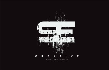 SE S E Grunge Fırça Harf Logosu Beyaz Renkler Vektör İllüstrasyonu Tasarımı.