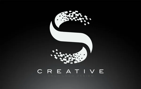 Diseño Inicial Del Logotipo Letra Con Píxeles Digitales Colores Blanco — Archivo Imágenes Vectoriales