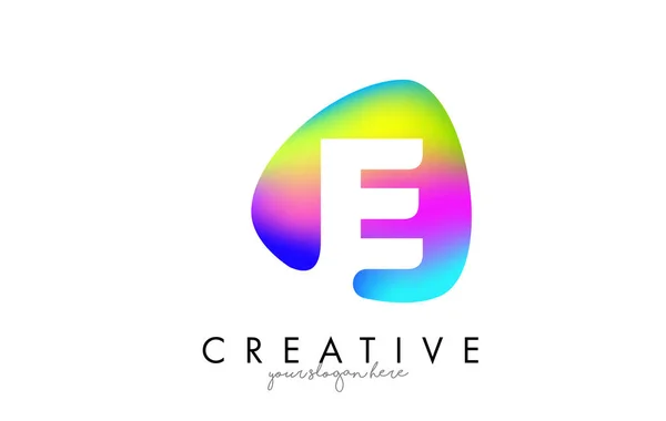 Colorful Rainbow Letter Logo Design Oval Shape — 스톡 벡터