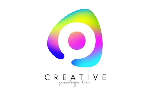 Colorous Rainbow Letter Logo Design Oval Shape — стоковий вектор