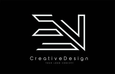 EN E N Harf Logosu Beyaz Renkler Tasarımı. 