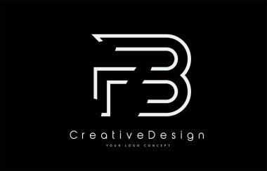 FB F B Harf Logosu Beyaz Renkler Tasarımı. 