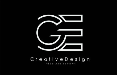 GE G E Harf Logosu Beyaz Renkler Tasarımı. 