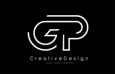 GP Harf Logosu Beyaz Renkler Tasarımı