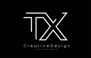 TX T X Harf Logosu Beyaz Renkli Tasarımı. 