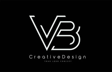 VB V B Harf Logosu Beyaz Renkler Tasarımı.