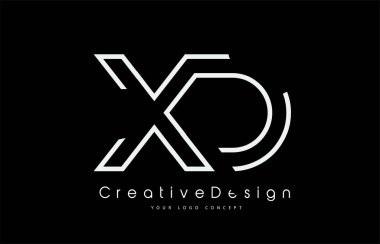 XD X D Harf Logosu Beyaz Renkli Tasarımı. 