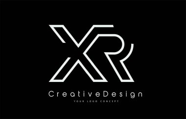 XR X R Harf Logosu Beyaz Renkli Tasarımı.