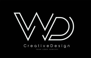 Beyaz Renkli WD Harf Logosu Tasarımı.