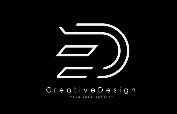 Logo Lettera Design Bianco Nero — Vettoriale Stock