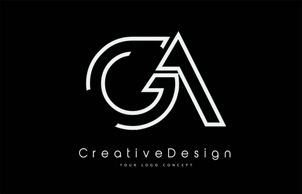 Una Lettera Logo Design Colori Bianchi — Vettoriale Stock
