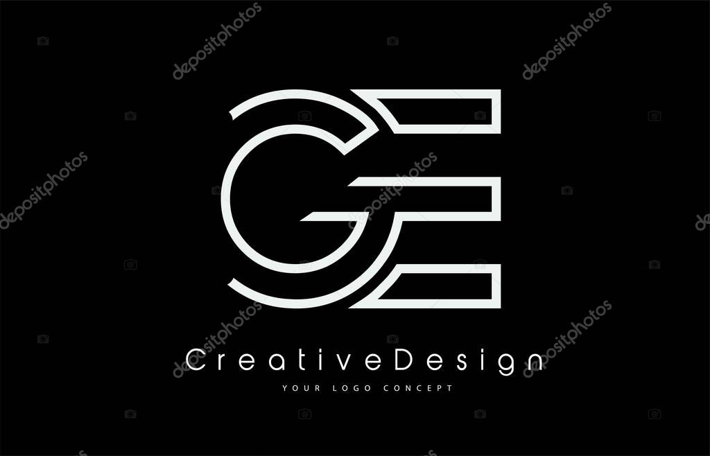 GE G E Letter Logo Design in White Colors.