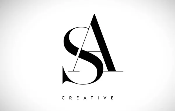 Künstlerisches Letter Logo Design Mit Serif Schrift Schwarz Weiß Farben — Stockvektor