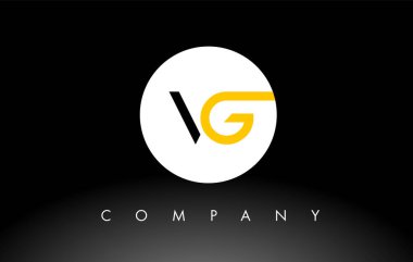 Siyah ve Sarı VG logosu. Harf Tasarım Vektörü.