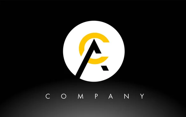 Logotipo Preto Amarelo Carta Design Vector — Vetor de Stock