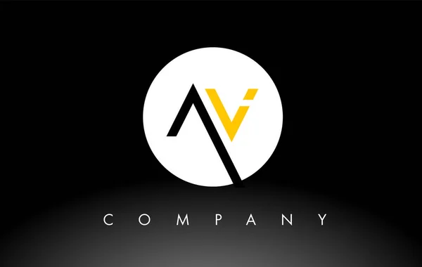 Logotipo Preto Amarelo Carta Design Vector — Vetor de Stock