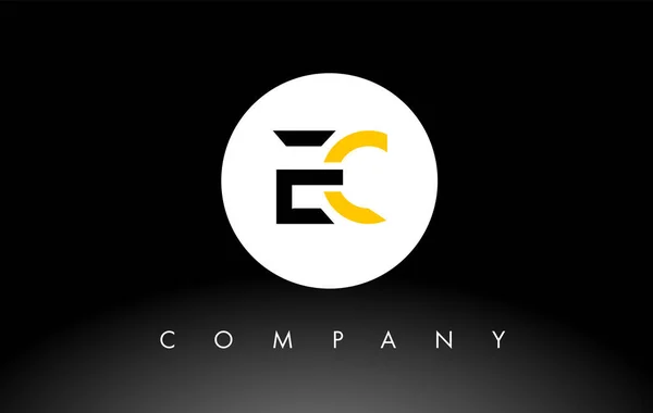Czarne Żółte Logo Wektor Projektowania Listów — Wektor stockowy