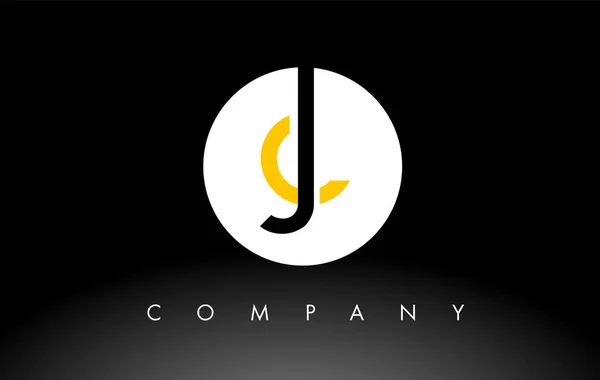 Logo Negro Amarillo Vector Diseño Letras — Vector de stock