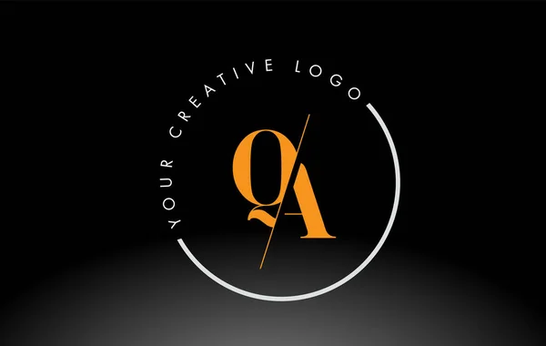 Orange Serif Letter Logo Design Kreativním Průsečíkem — Stockový vektor
