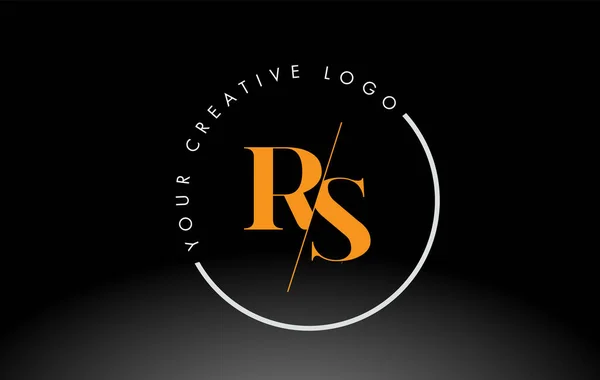 Orange Serif Letter Logo Design Met Creatief Intersected Cut — Stockvector