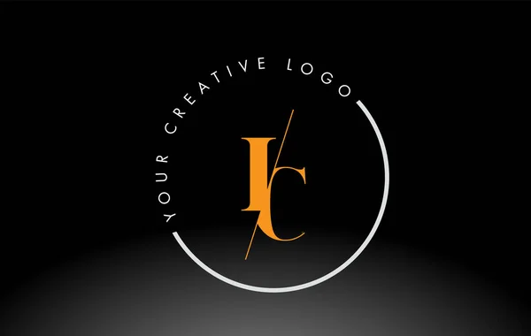Orange Serif Letter Logo Σχεδιασμός Δημιουργική Τομή Τέμνονται — Διανυσματικό Αρχείο