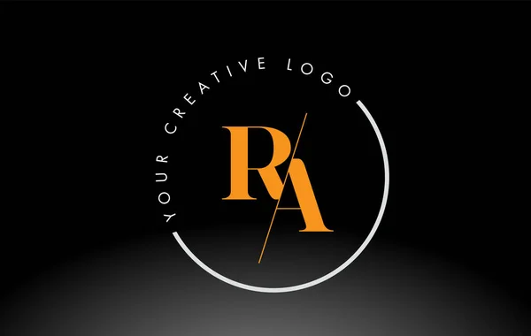 Orange Serif Letter Logo Design Creative Intersected Cut — Stockový vektor