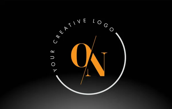 Orange Serif Letter Logo Design Creative Intersected Cut — 스톡 벡터