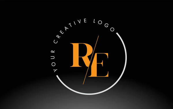 Orange Serif Letter Logo Design Kreativním Průsečíkem — Stockový vektor