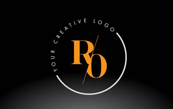 Orange Serif Letter Logo Design Creative Intersected Cut — Stockový vektor